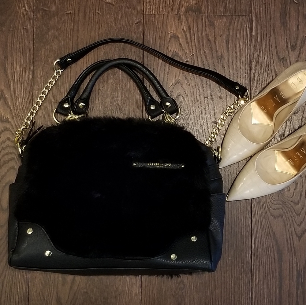 Like New Black Fur HandBag